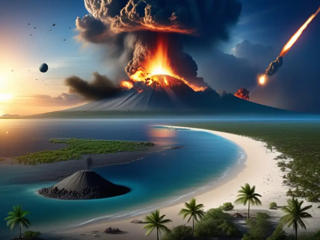 Chicxulub Impact Revelation: 8K Ultrahigh Definition Photorealism A cataclysmic event in Earth's history: The Chicxulub Asteroid impact site, captured in stunning photorealism