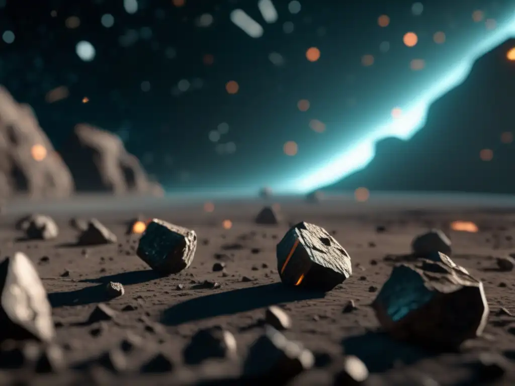An stunningly detailed 8k image of the asteroid field in Dead Space, with intricate textures that make you feel like you're really there