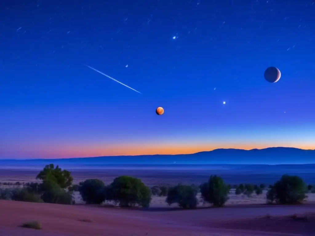 Planetary alignment from distance, with Earth, Mars, Jupiter, Saturn aligned perfectly