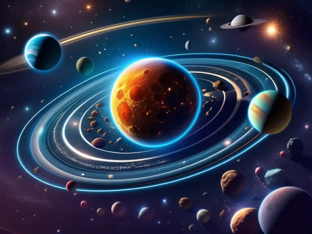 A breathtaking photorealistic image showcasing the cosmic journey to life's beginnings, from star birth to planet formation, asteroids, and cell development