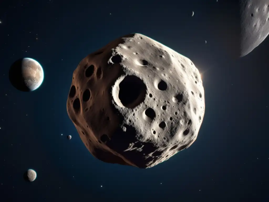 A striking photorealistic image of Asteroid Euryalus from orbit, displayed in stunning resolution and detail