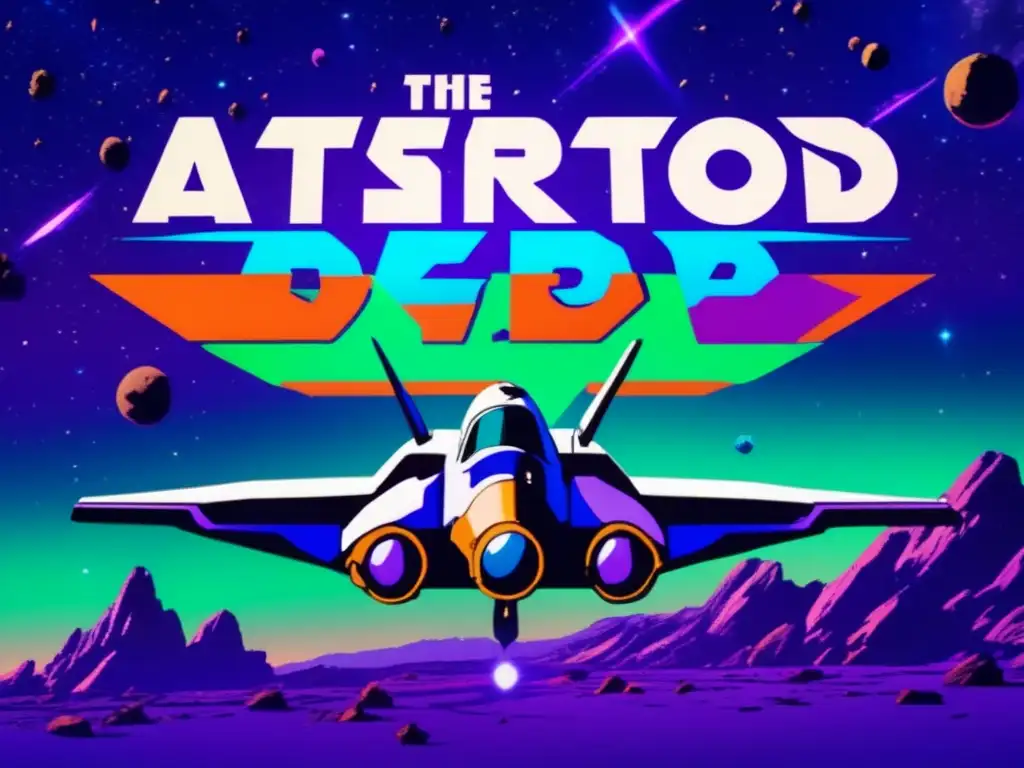 Bebop Through the Asteroids: 'Cowboy Bebop' Logos and Symbolism A lone spaceship darts through the void of space amidst a sea of asteroids, with 'Cowboy Bebop' logos emblazoned on its sides