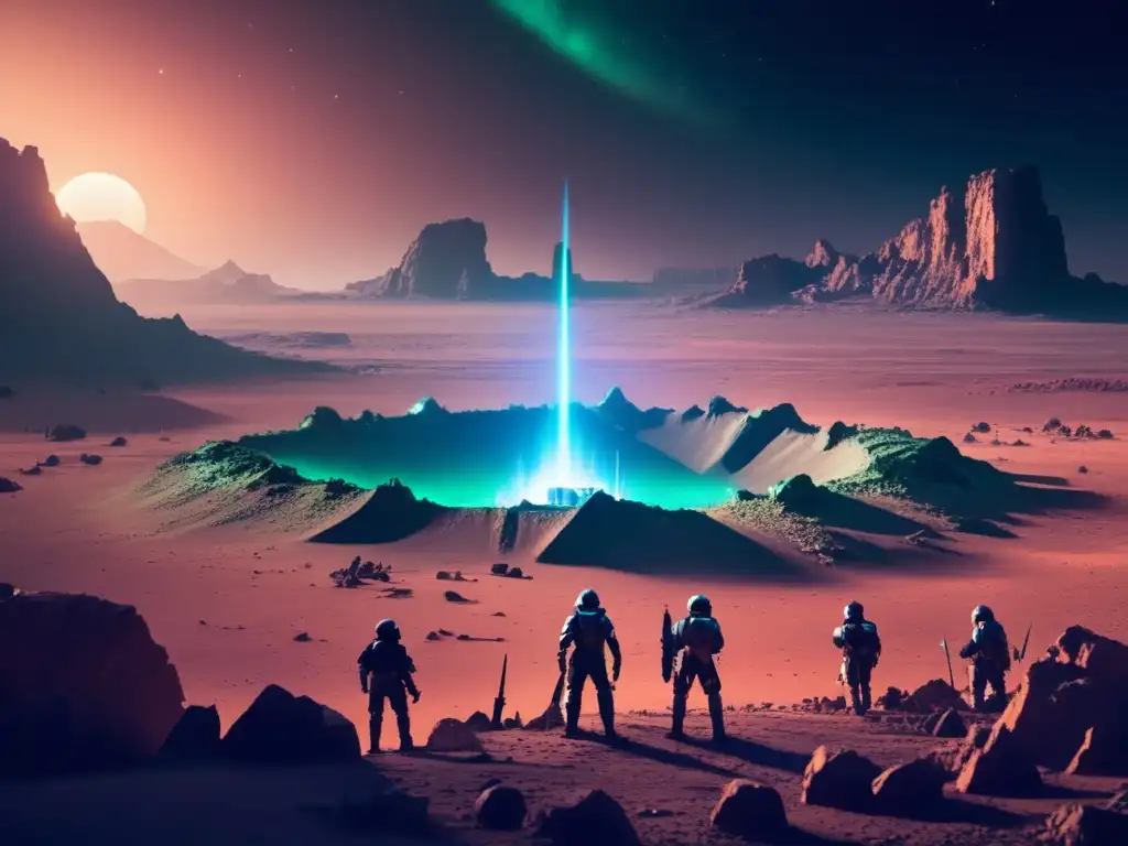 A barren, rocky planet with jagged edges is at risk from an approaching asteroid
