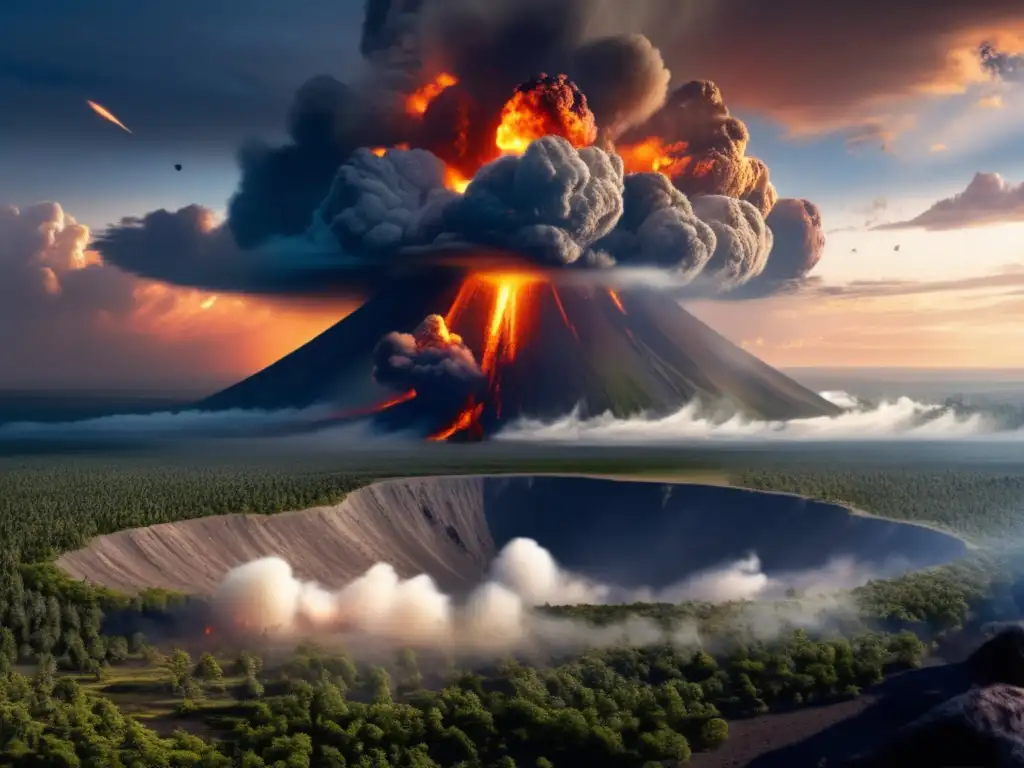 66 Million Years Ago: A Cataclysmic Asteroid Impact Event The planet endures catastrophe - An image of the aftermath of the 66 million year asteroid impact, depicting a harsh, postapocalyptic scene