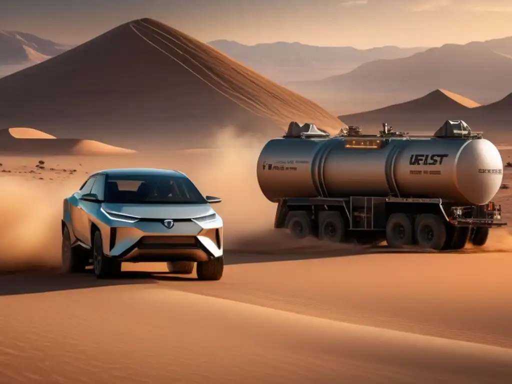 Ethereal Extraction: Landing & Fueling Station on Desert Mountains A breathtaking depiction of an extraction device for steroids, set against a serene desert landscape
