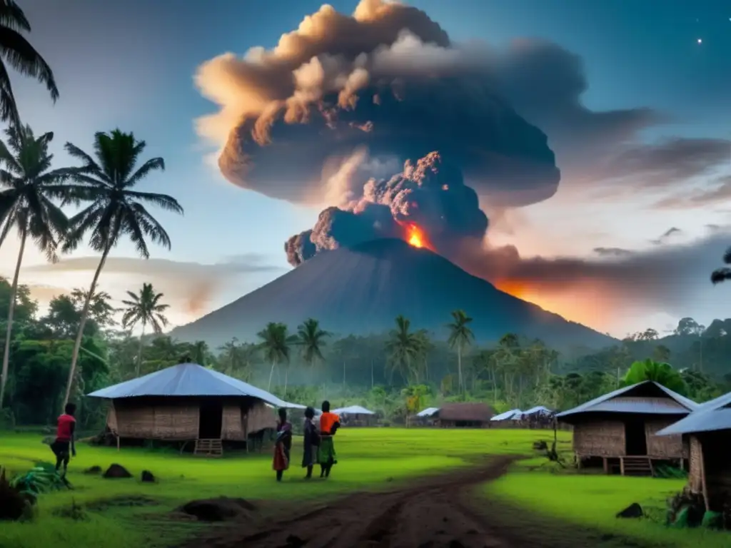 An enormous asteroid looms in the sky over a remote village in Papua New Guinea