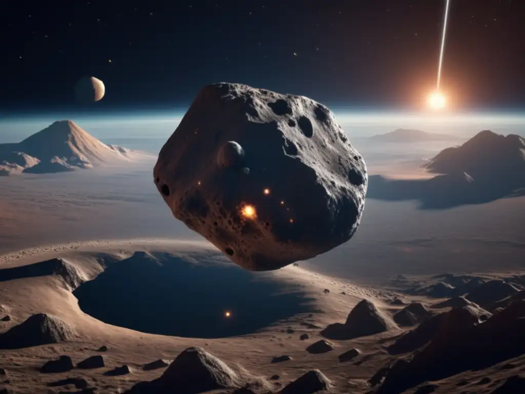 'A photorealistic depiction of the asteroid ''Dolon'', captured in stunning clarity with 8k resolution
