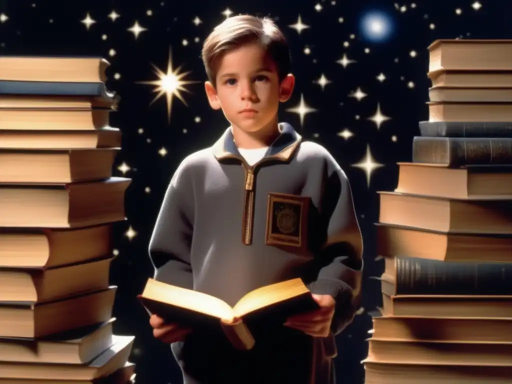 —Confident Youth: Gareth Williams in 1998 with Space Analysis Gareth Williams, an astronaut eagerly poring over maps and celestial charts, a determined look on his face, surrounded by infinite black space -