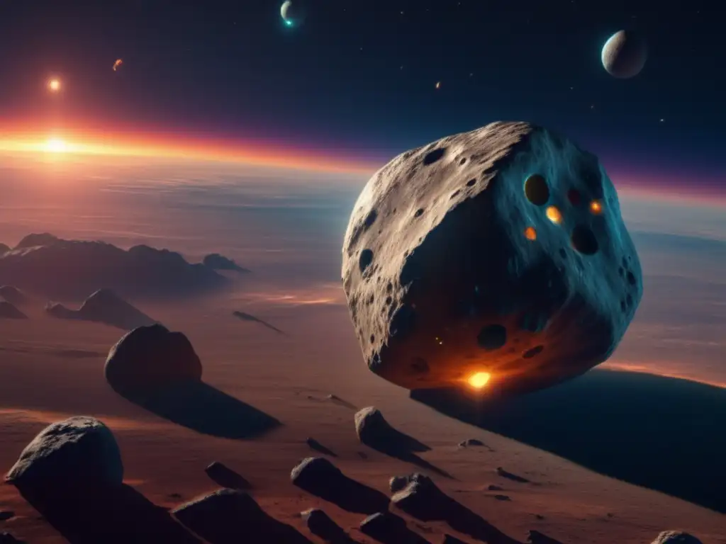 The Enchanting Egeria: An 8k Ultradetailed Photorealistic Image A stunning 8k photorealistic image of Egeria, an asteroid in the belt, with a close-up of its surface