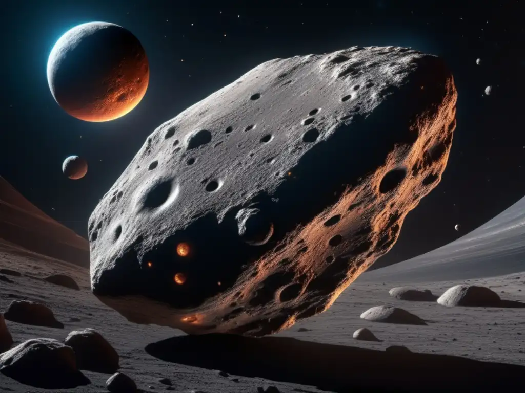 A stunning photorealistic image of asteroid Eros from The Expanse hovers in space against a black backdrop