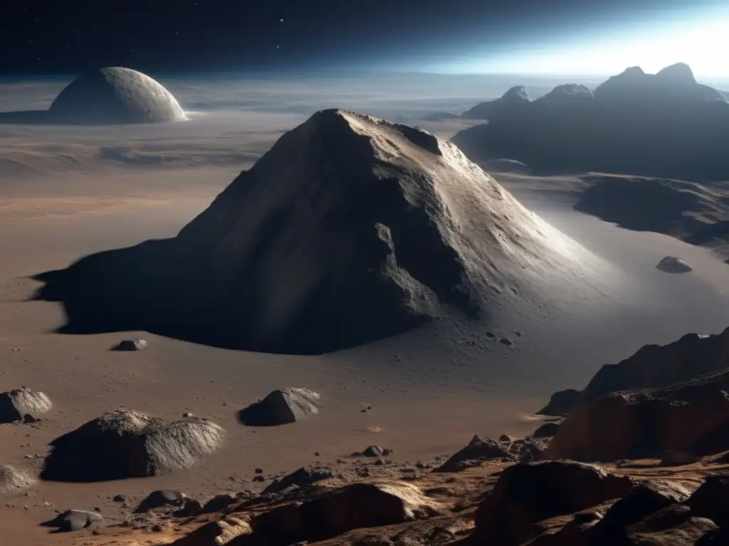 Introspective photo features Asteroid Euryalus' rugged terrain, revealing rocky cliffs and narrow canyons