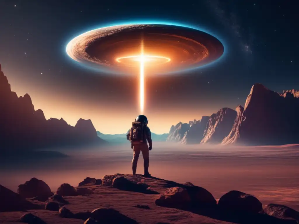 A mesmerizing celestial object, glowing and rocky, hovers in the vast expanse of space, its jagged surface captivating the viewer, a sight to behold