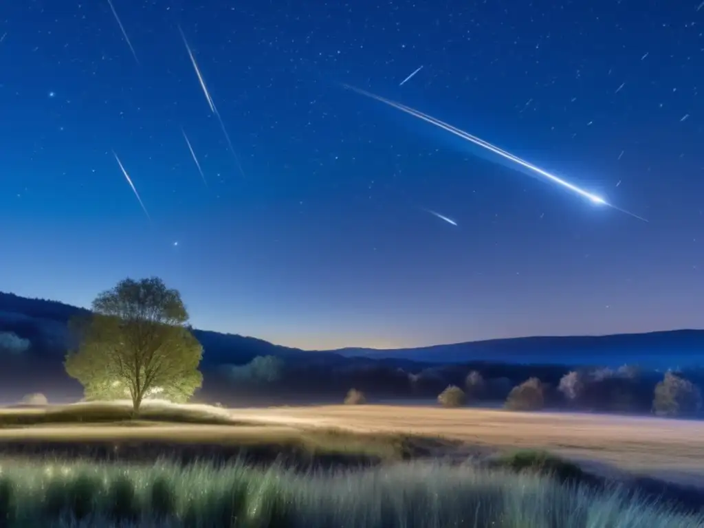 Breathtaking Geminid Meteor Shower with Phaethon Star Prominently Visible Stunning view of the Geminid Meteor Shower with Phaethon star prominently visible