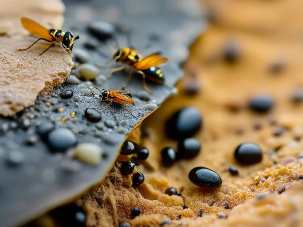 Amidst the beige and ochre hues of the layered sedimentary rock, a world of life thrives