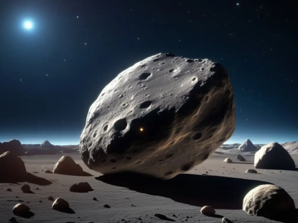 Dive into the abyss and witness the raw power of Asteroid Glaucus, its intricate surface textures glistening under the celestial light