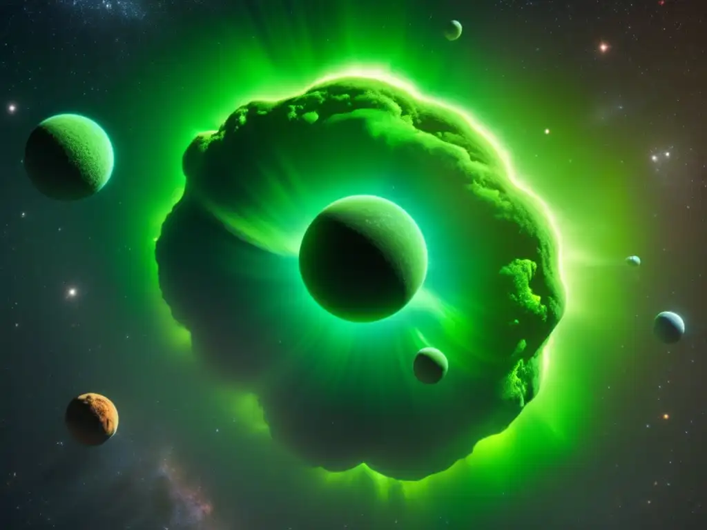 Chillingly beautiful, this planetary nebula exhibits glowing green slime, a spectacle that invites curiosity and exploration for those fascinated by the unknown