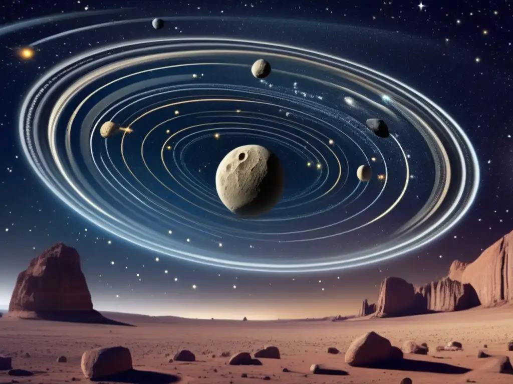 Hector's asteroid belt in stunning detail, dwarfed by the mythological constellation in the foreground, having its roots in Greek mythology