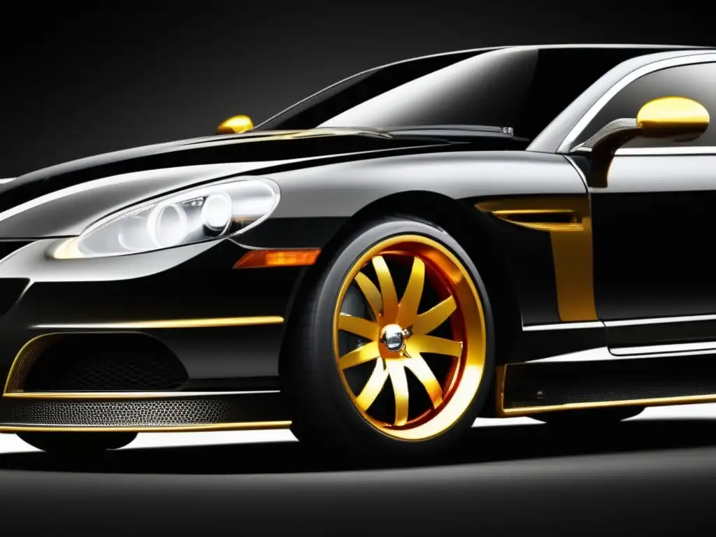Captivating Closeup of a Unique 2008 HJ Spinwork A striking photorealistic image of a 2008 HJ with a unique spin, showcasing intricate details and textures against a dark background