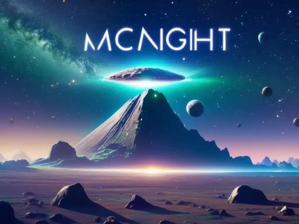 A stunning photograph of the approaching asteroid McNaught, labeled in the sky with its name, against a backdrop of vibrant blue-green space
