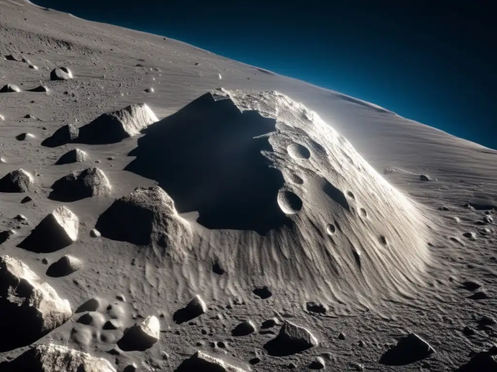 A breathtaking close-up of the asteroid Icarus, boasting a cloud-like, intricate surface and jagged edges