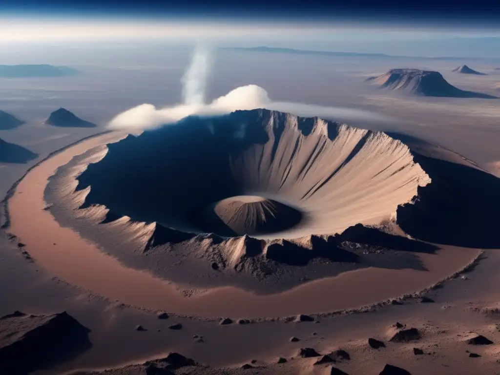 Striking evidence of asteroid impact on a barren, rocky planet revealed through a high-resolution image