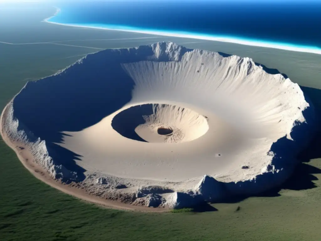 Devastation Unleashed: A Photorealistic Depiction of the Chicxulub Impact Crater A striking image of the Chicxulub asteroid impact site in Mexico