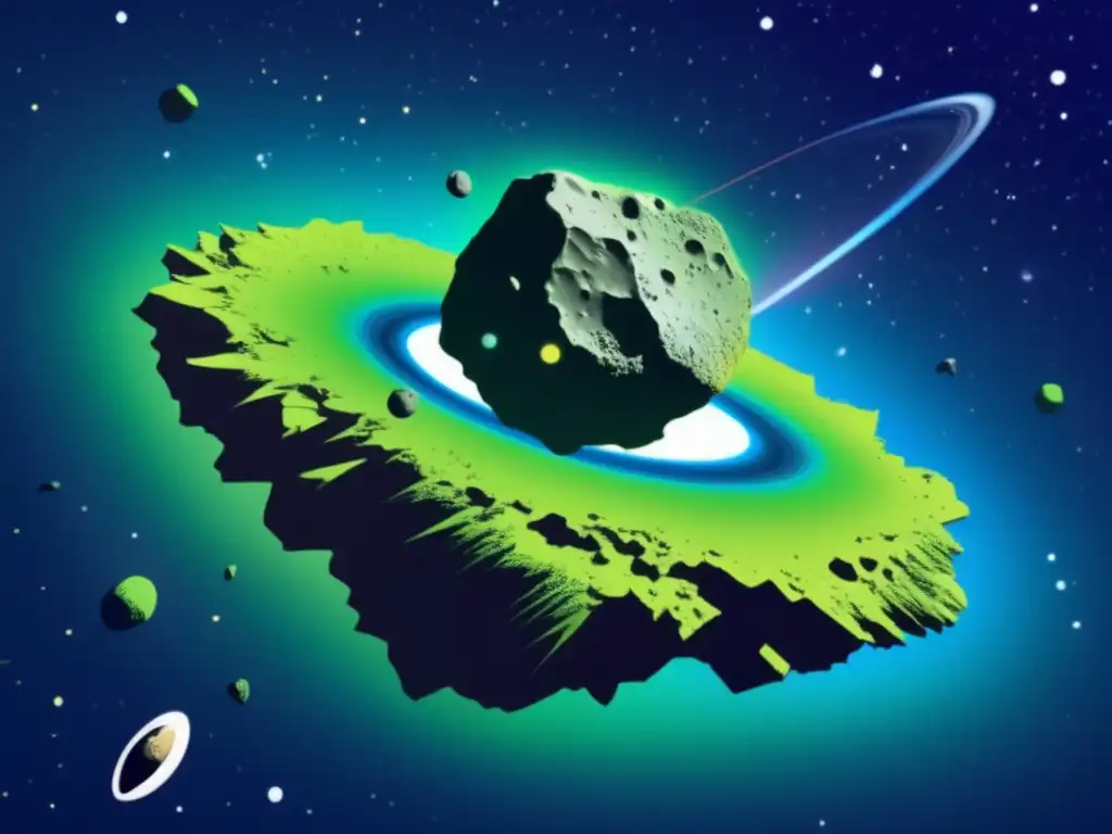 An asteroid's surface dances with signs of past water activity, while a spacecraft silently crashes into it
