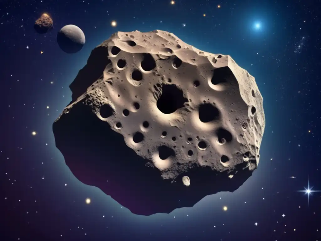 Astronomical Awe: 2008 KV42-like Asteroid Orbital Close Call A close-up of a colossal asteroid, reminiscent of 2008 KV42, orbits Earth in our solar system