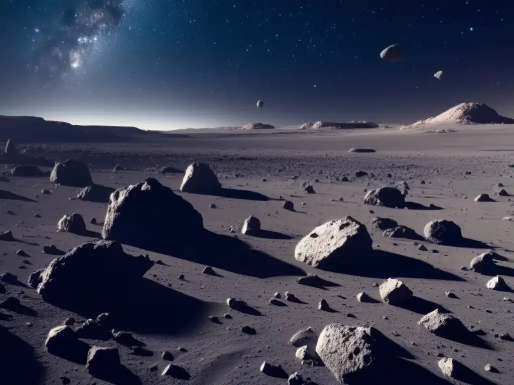 A breathtaking photo of Asteroid Isolda, with its jagged surface reflecting the crimson light of distant stars
