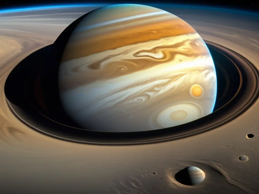 Juno, the captivating and distant planet closest to our Sun, revealed in all its intricate detail through a photorealistic image