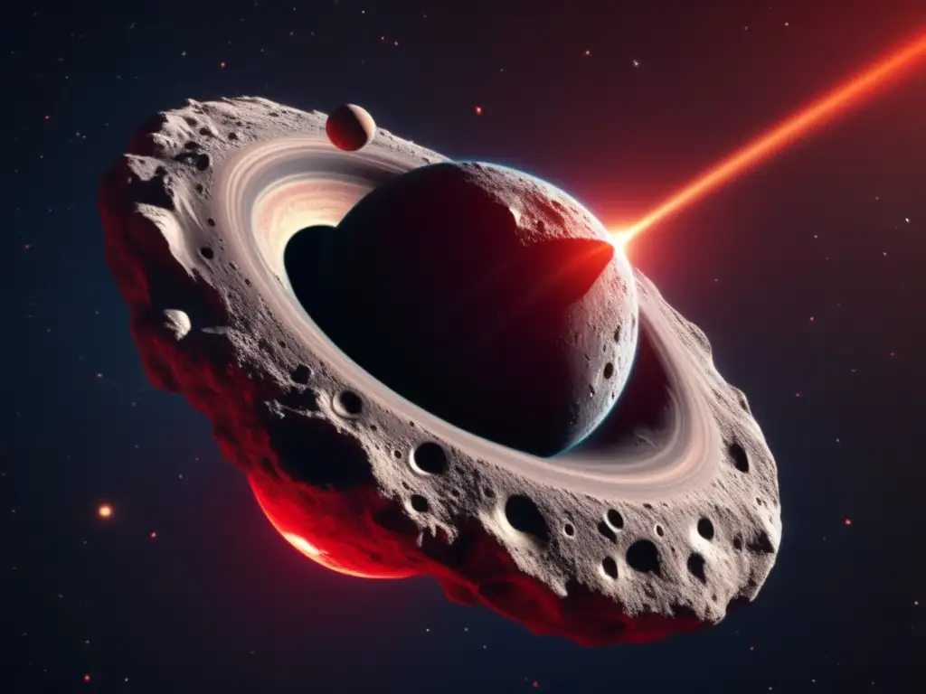 A breathtaking 8k ultra-detailed image of asteroid Kleopatra, photorealistically depicted in the middle of space