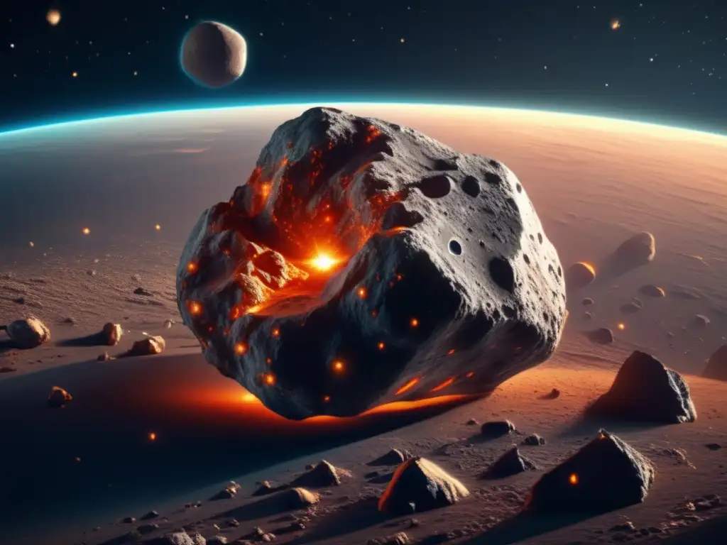 Asteroid Photography | 8K Ultra HD Detailing | Leitus-Like Asteroid *CLOSE UP* Detailed depiction of an asteroid, resembling Leitus, in photorealistic style, with a closeup of its surface revealing full UHD 8k relief mapping