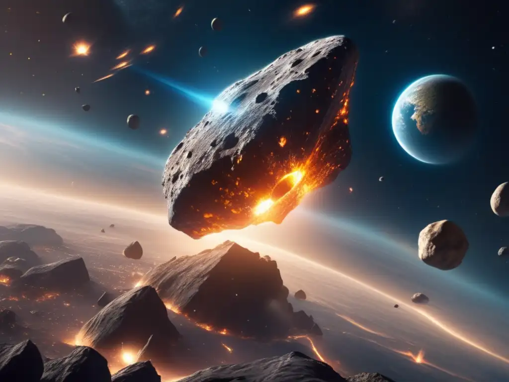 Asteroids Maleviciously Ascend - Photorealistic rendering captures intricate details of spaceships boldly navigating deadly skies