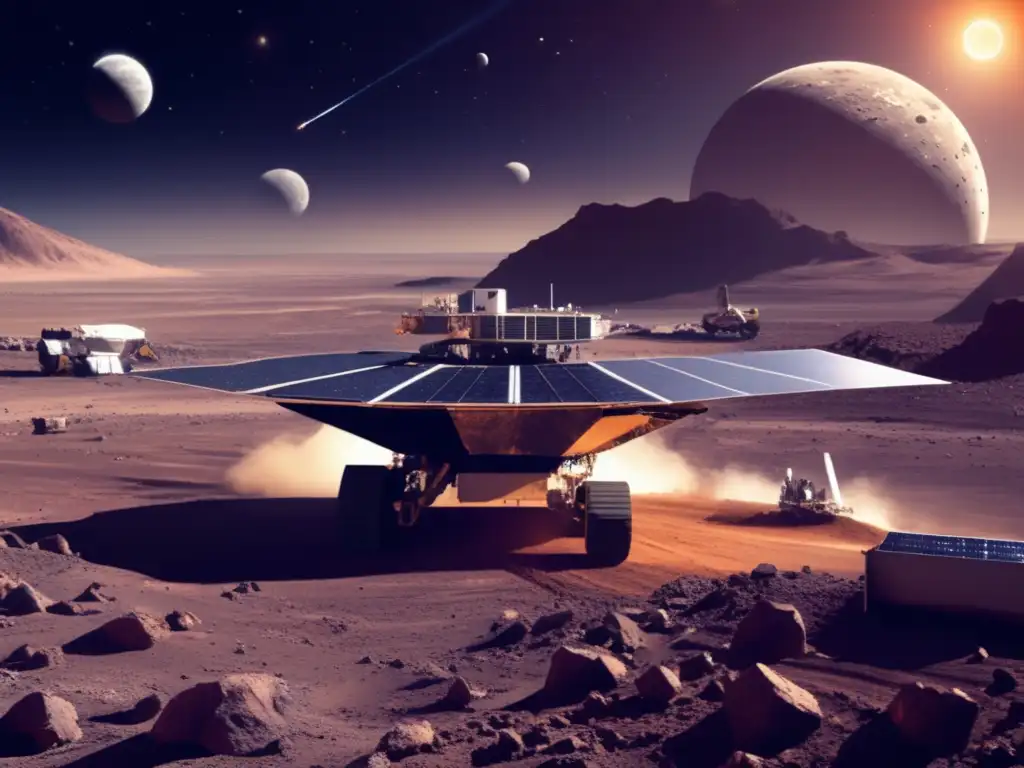 A stunning photorealistic view of a Lunar mining operation