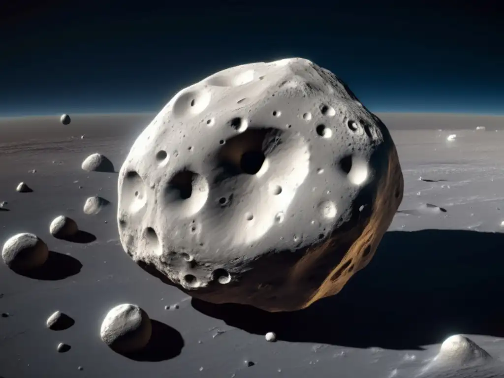 A photorealistic depiction of Asteroid Lutetia, with its intricate surface features on full display