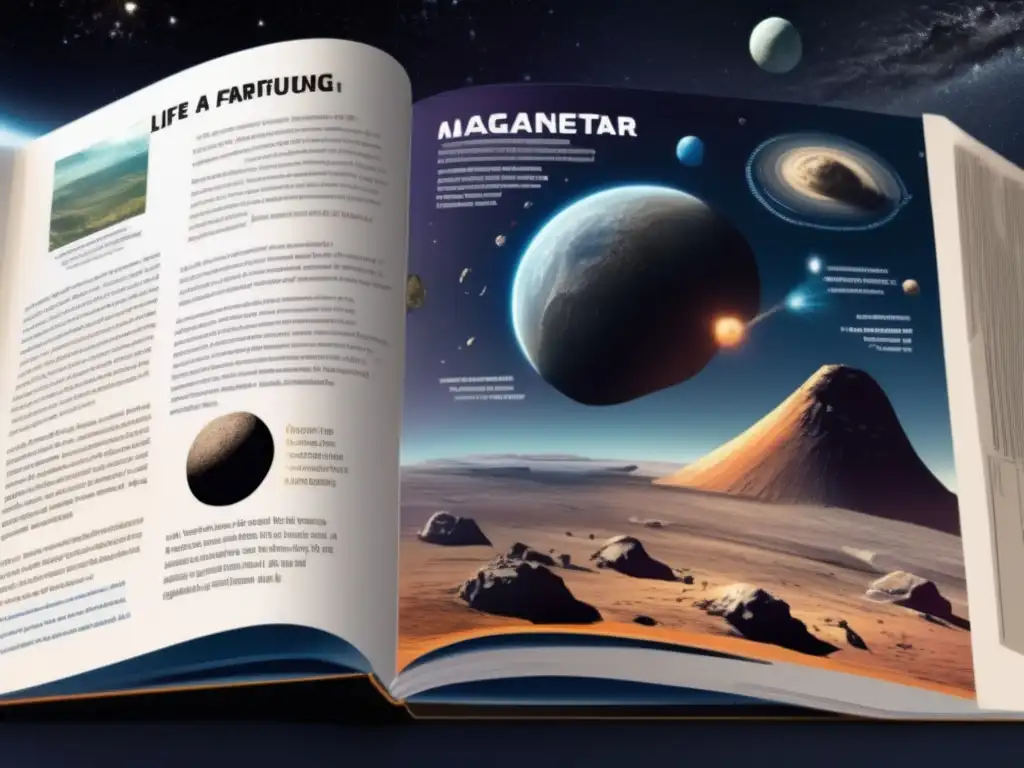Embarking on a Fantastical Adventure: Magnetar Book Review A photorealistic image captures the essence of 'Life On A FarFlung Asteroid' with intricate detail and immersive atmosphere
