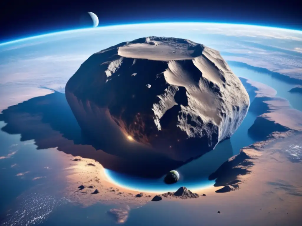 Dash: A massive asteroid looms over Earth, casting a long shadow that engulfs the entire continent
