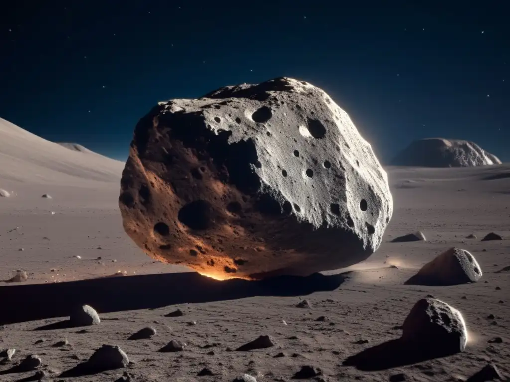 An intimate and majestic close-up of the asteroid Mathilde, captured by the NEARM spacecraft