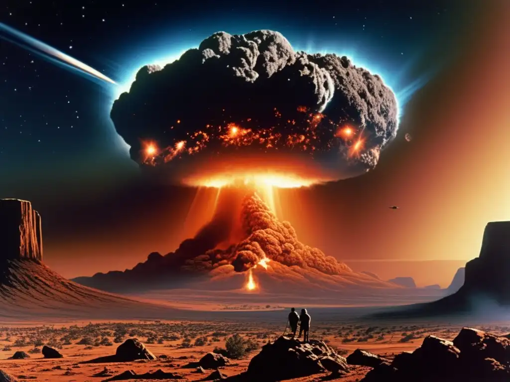 An 8k high-resolution image captures the jarring collision between a massive extraterrestrial object and Earth's atmosphere