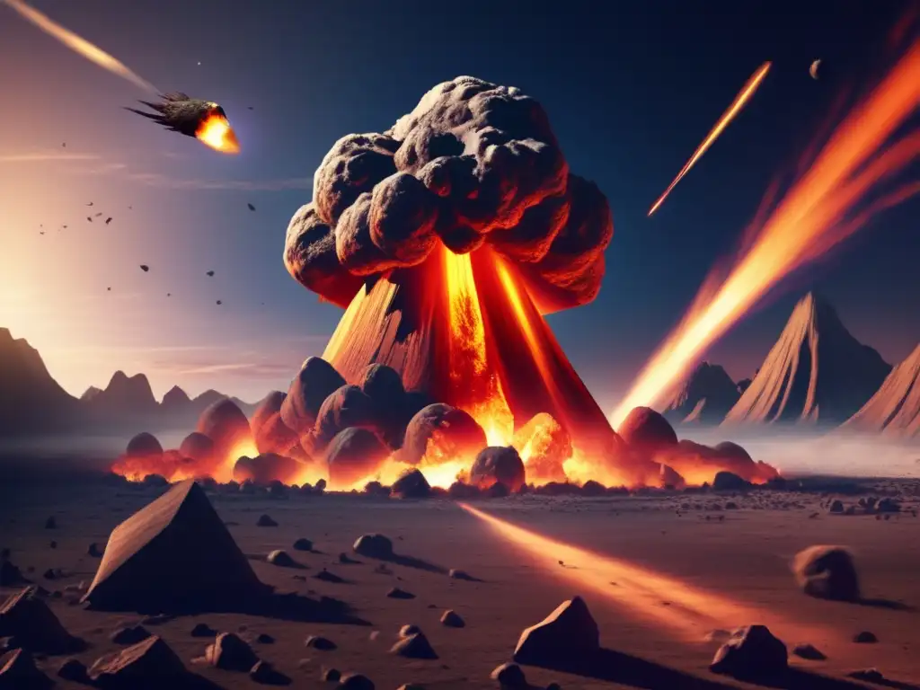 A cataclysmic asteroid collision with Earth, dooming the dinosaur species to extinction