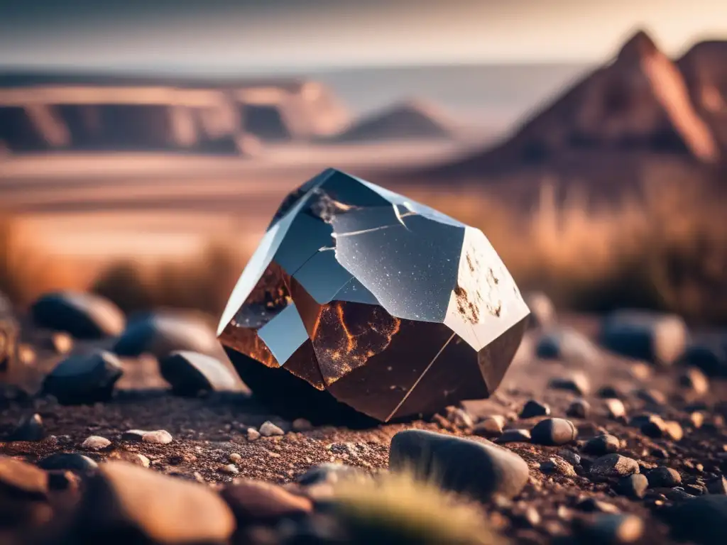 A breathtaking photograph of a meteorite in a distant land, surrounded by natural beauty