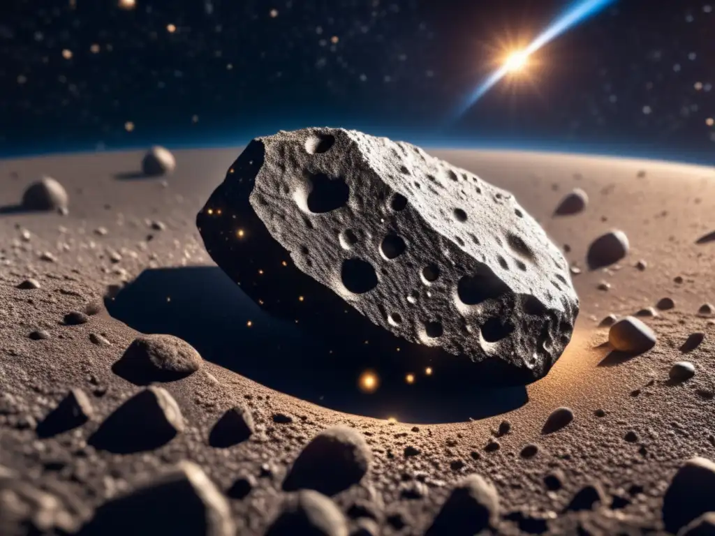 Meteorite Seed: A Cosmic Journey in High Definition Kaleidoscopic meteorite glistens in high-resolution clarity, traversing through the vast expanse of cosmic darkness, cutting a path through swirling space debris like an ethereal seed hurled by unseen hands