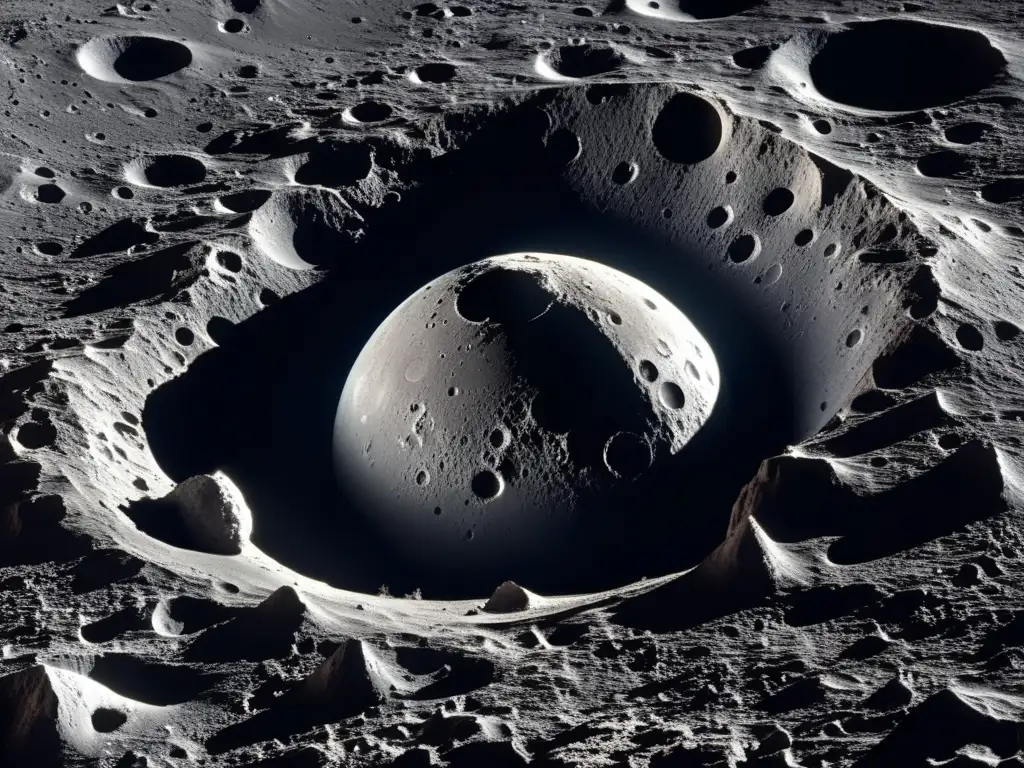 A stunning highresolution photograph of the moon's barren surface, with craters and meteor impact features in breathtaking detail