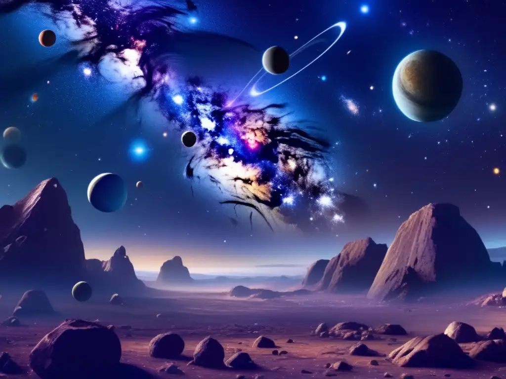 A dazzling panorama of the starry night, vibrant constellations meet in a nebulous cloud sea