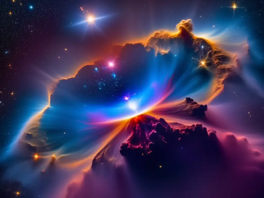 Dash: The image captures a nebula emerging from a massive star's outburst, illuminating a binary companion floating in the midst of ionized gas