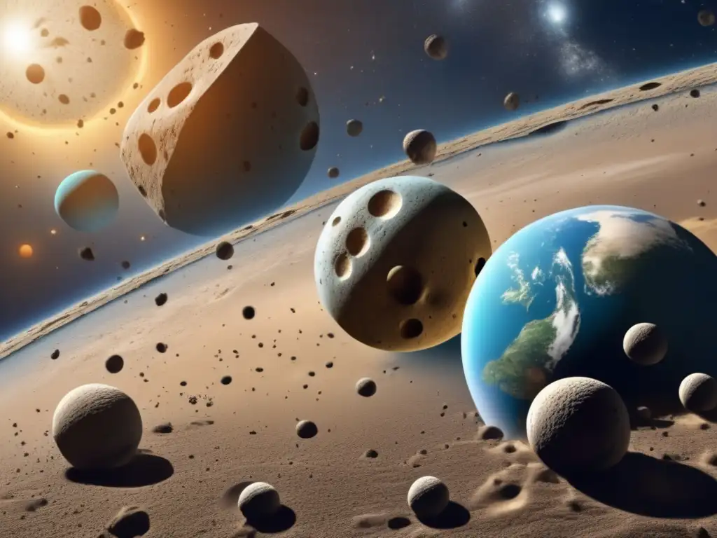 An image of a damaged ozone layer, with holes visible and asteroids in the background, showcasing the depletion caused by harmful chemicals like CFCs