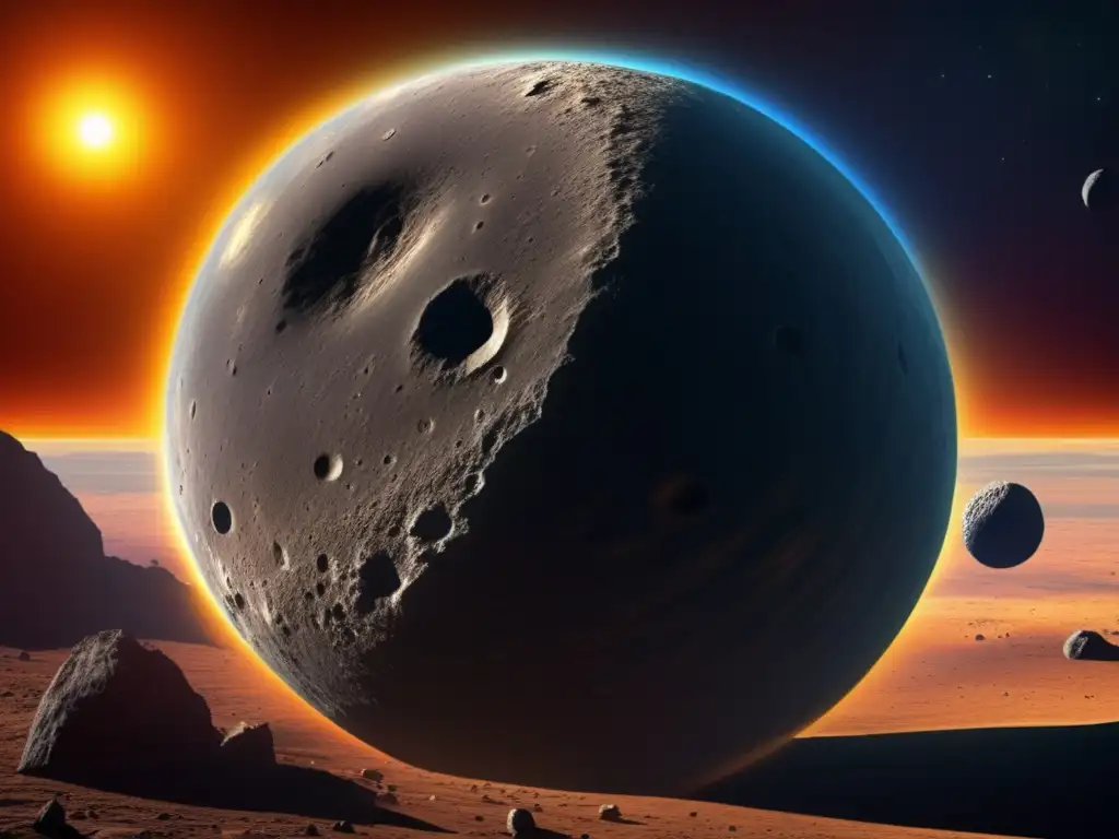 A mesmerizing photorealistic depiction of Palinurus, the celestial colossus, glowing in the cosmic abyss