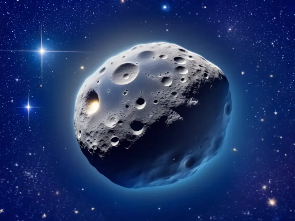 A breathtaking image of Pallas, the second asteroid discovered by Ceres, illuminating the darkness of space