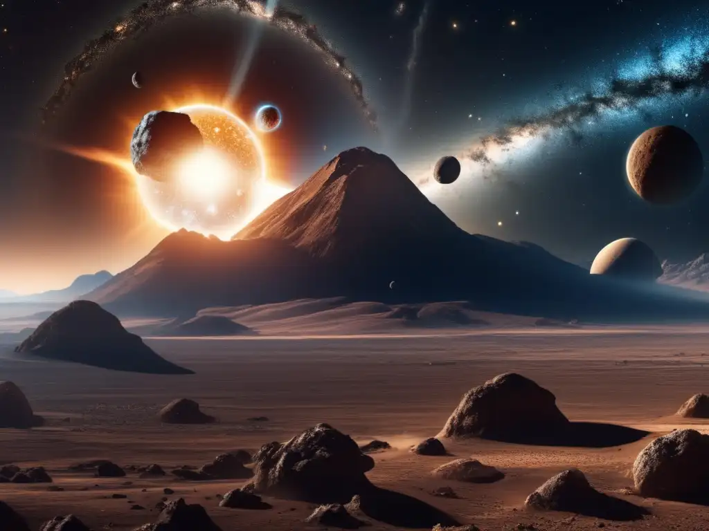 Meteorite Collision: A Glimpse into Panspermia's Origin Panspermia - An 8k Ultradetailed Image of a Giant Asteroid Colliding with a Planet, Sending Debris into Space