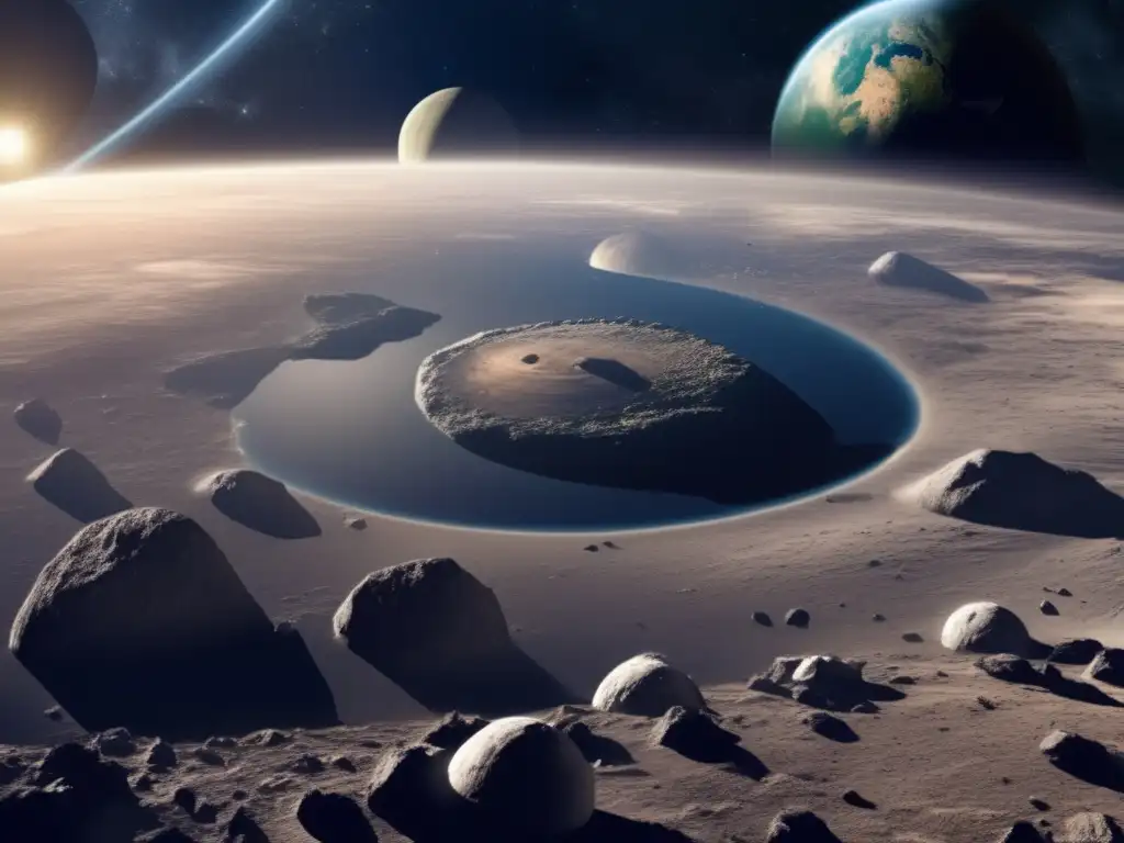 A breathtaking view of consolidated earthlike planets, each with unique asteroid impacts, captured from a vantage point above the asteroid belt